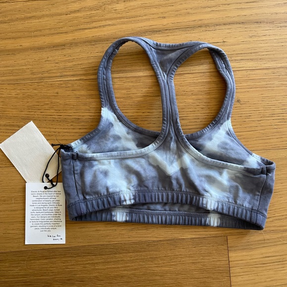 NWT Anthropologie Electric & Rose Sports Bra in Tie-Dye SILVERLAKE BLUE/SKY Sz S - Picture 3 of 8